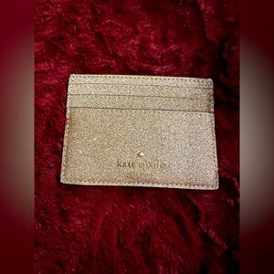 NWOT Kate Spade Rose Gold Glitter Card Holder